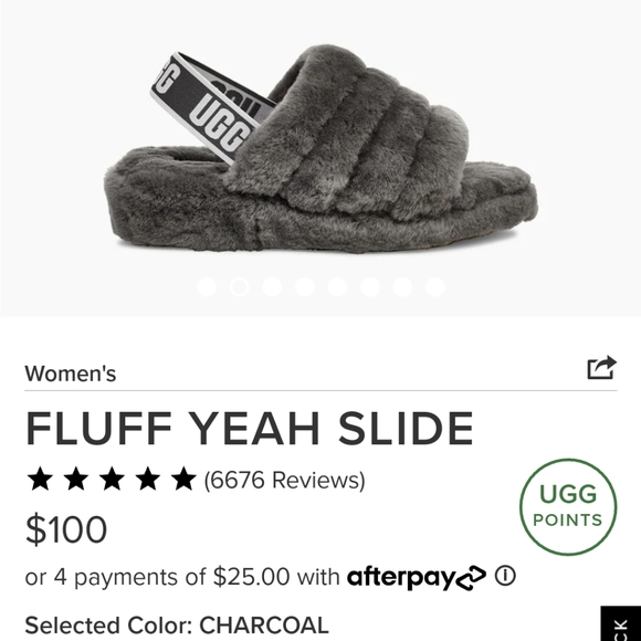 UGG Fluff Yeah Slides, Charcoal - Picture 6 of 6
